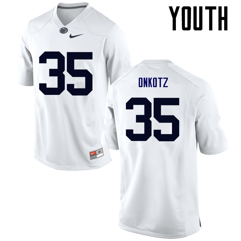Youth Penn State Nittany Lions #35 Dennis Onkotz College Football Jerseys-White - Click Image to Close